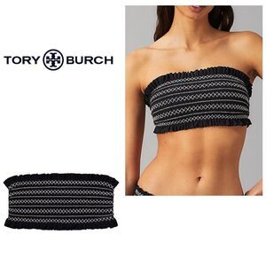 New. Tory Burch black smocked bikini top. Normally $118. XS